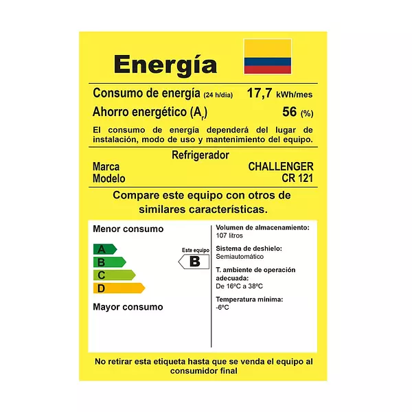 Minibar Challenger 121 Litros Brutos - Cr121 Gris