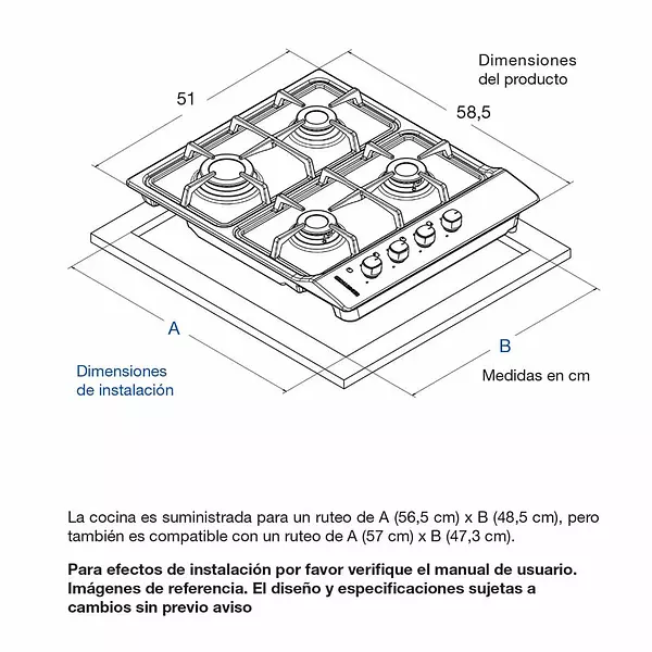 Estufa Challenger Empotrar 4 Puestos Sg 6040 Ei