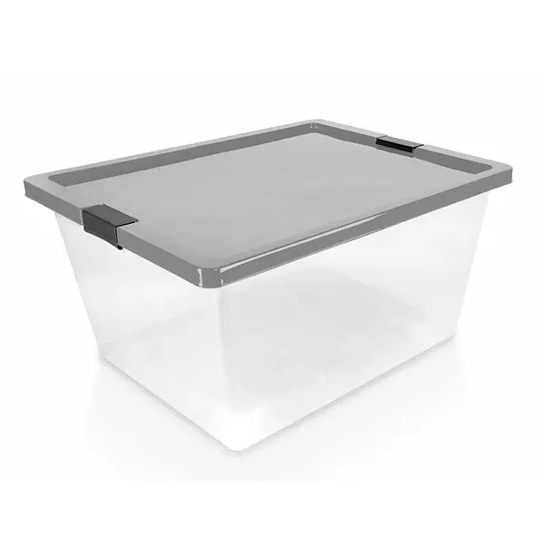 Caja Organizadora Estra Con Tapa, Broches Y Ruedas 55l