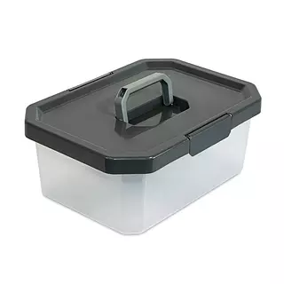 Caja Organizadora Estra Estrabox Con Manija 11l Natural/Gris
