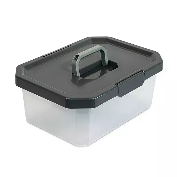 Caja Organizadora Estra Estrabox Con Manija 11l Natural/Gris