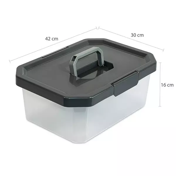 Caja Organizadora Estra Estrabox Con Manija 11l Natural/Gris